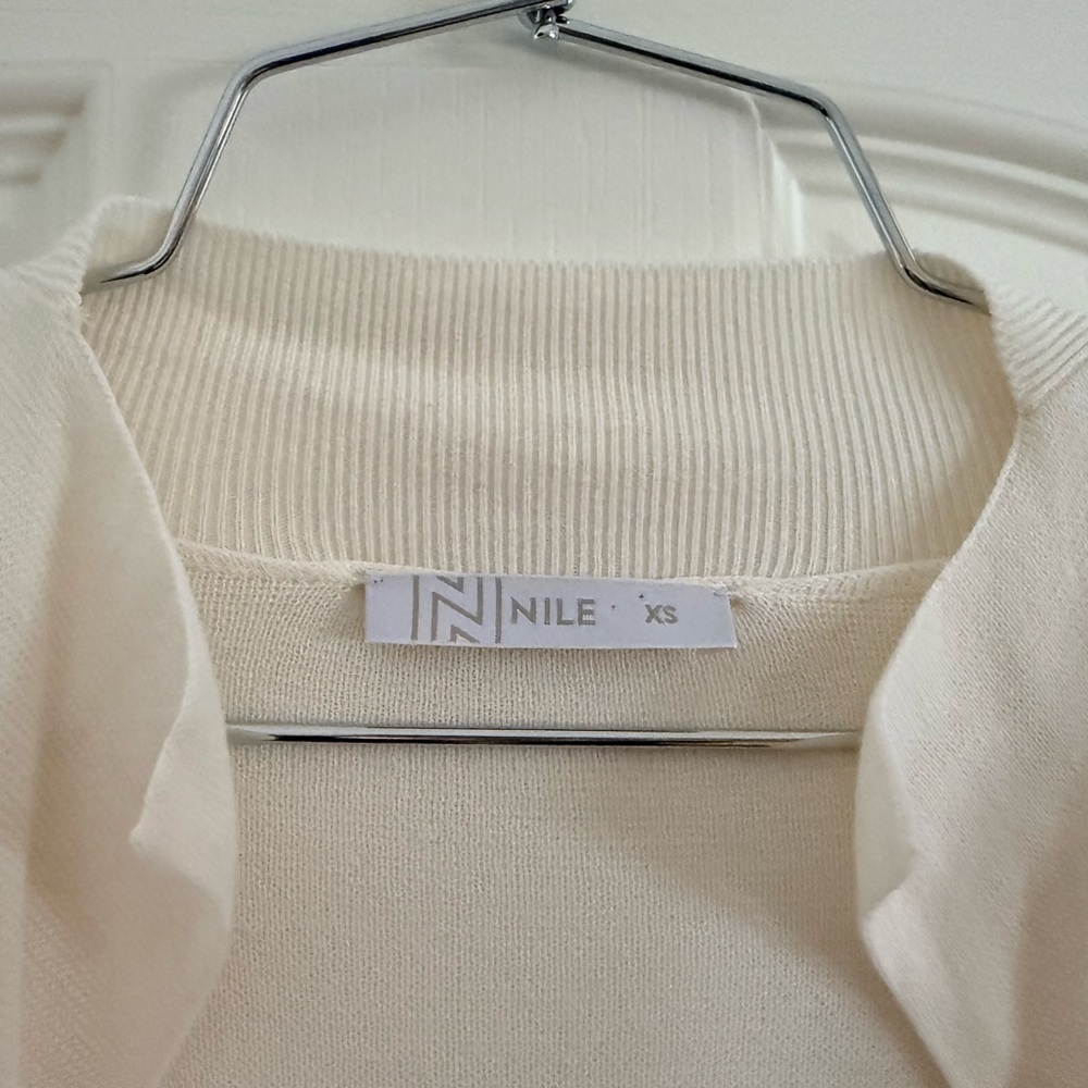 Nile Long Cream Cardigan. Size XS. 50% Modal. - Picture 6 of 9